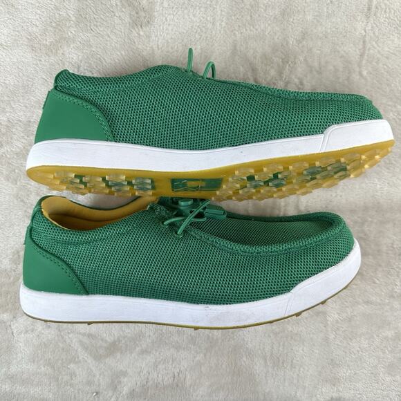 Skoni Men’s Golf Shoes Slip On Green Yellow Size 9 EU 43 EUC - Picture 9 of 12